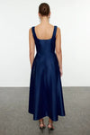 A-Line Satin Woven Elegant Evening Dress