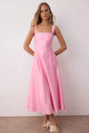 A-Line Satin Woven Elegant Evening Dress