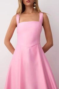 A-Line Satin Woven Elegant Evening Dress