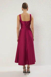 A-Line Satin Woven Elegant Evening Dress
