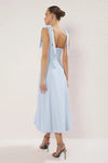 Elegant Woven Midi A-Line Dress with Tie-Strap Detail
