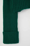 Cropped Soft-Textured High Neck Knit Cardigan