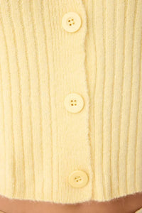 Cropped Soft-Textured High Neck Knit Cardigan