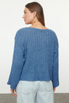 Mercerized Look Wool Blend Oversized Basic Knit Sweater