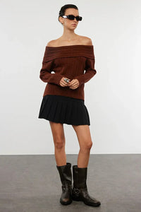 Oversized Flared Sleeve Knit Sweater