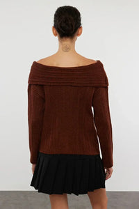 Oversized Flared Sleeve Knit Sweater