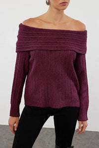 Oversized Flared Sleeve Knit Sweater