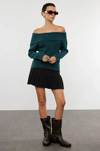 Oversized Flared Sleeve Knit Sweater