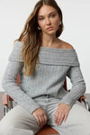 Oversized Flared Sleeve Knit Sweater