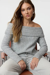 Oversized Flared Sleeve Knit Sweater