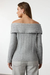 Oversized Flared Sleeve Knit Sweater