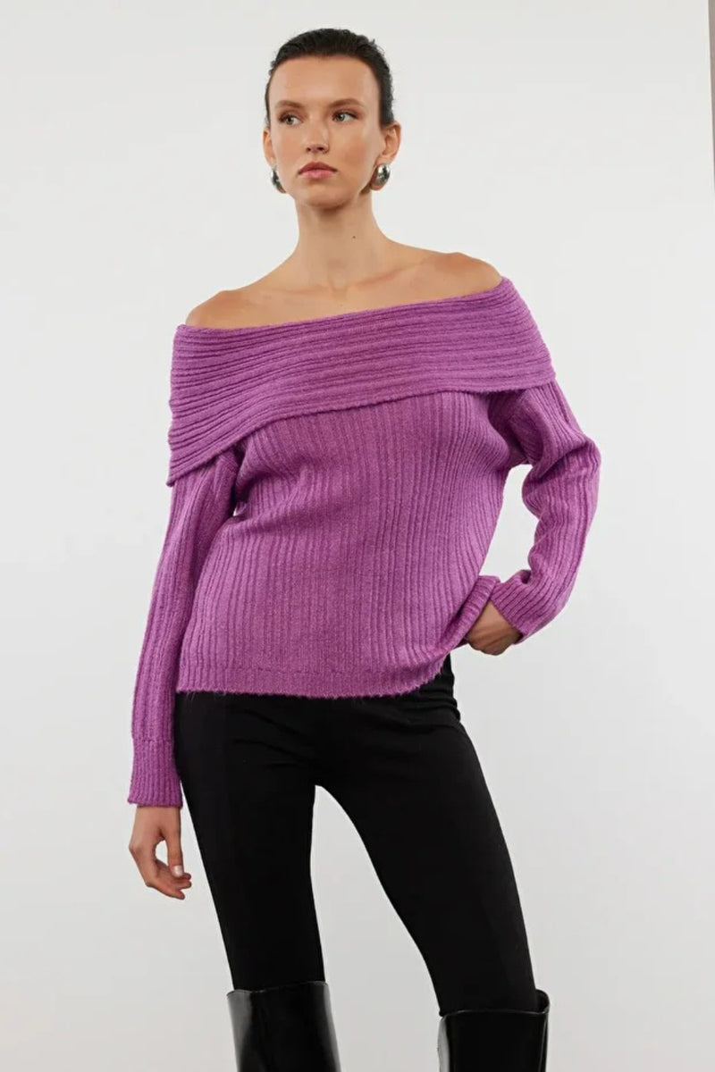 Oversized Flared Sleeve Knit Sweater