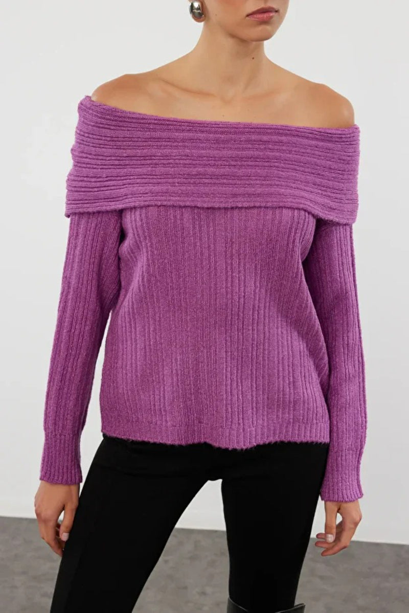 Oversized Flared Sleeve Knit Sweater