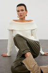 Oversized Flared Sleeve Knit Sweater