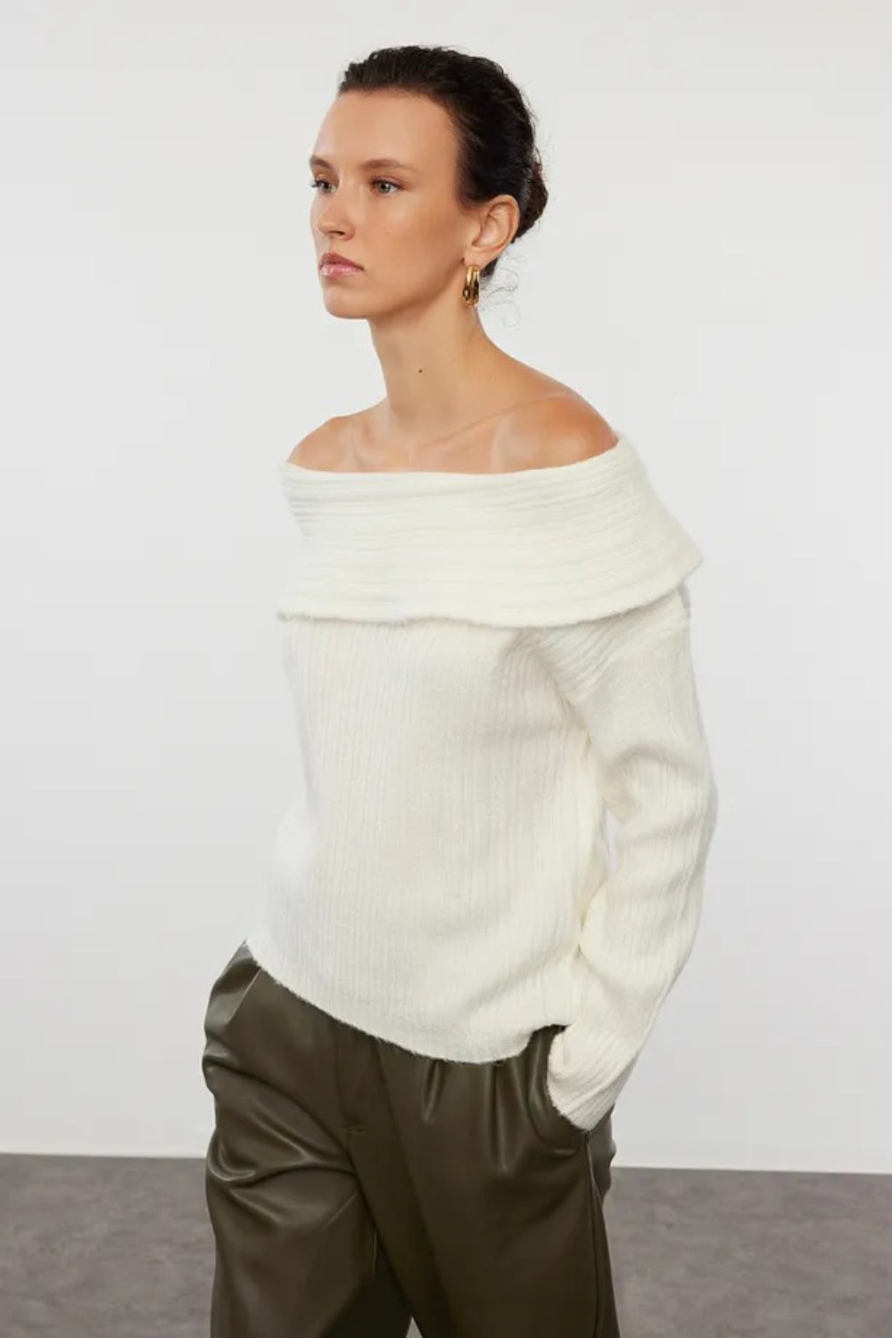 Oversized Flared Sleeve Knit Sweater