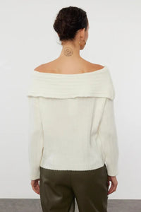 Oversized Flared Sleeve Knit Sweater