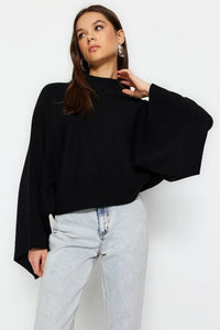 Oversized Flared Sleeve Knit Sweater