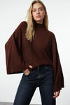 Oversized Flared Sleeve Knit Sweater