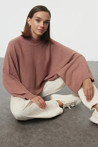 Oversized Flared Sleeve Knit Sweater