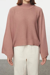 Oversized Flared Sleeve Knit Sweater