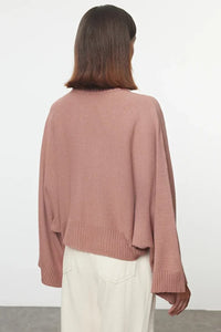 Oversized Flared Sleeve Knit Sweater