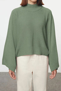 Oversized Flared Sleeve Knit Sweater