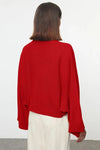 Oversized Flared Sleeve Knit Sweater