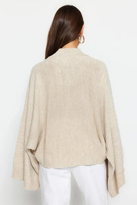 Oversized Flared Sleeve Knit Sweater