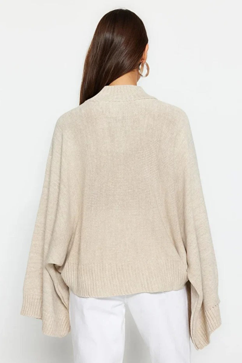 Oversized Flared Sleeve Knit Sweater