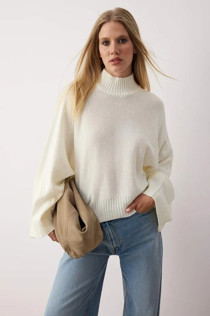 Oversized Flared Sleeve Knit Sweater