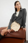 Soft-Textured Polo Neck Knit Sweater
