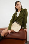 Soft-Textured Polo Neck Knit Sweater