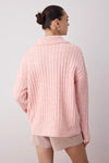 Soft-Textured Polo Neck Knit Sweater