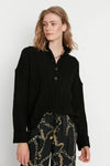 Oversized Soft-Textured High Neck Knit Top