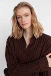 Oversized Soft-Textured High Neck Knit Top