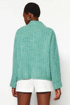 Oversized Soft-Textured High Neck Knit Top