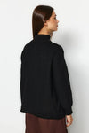 Soft-Textured Zip-Up Knit Sweater