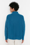 Soft-Textured Zip-Up Knit Sweater