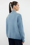 Soft-Textured Zip-Up Knit Sweater