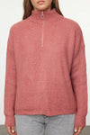 Soft-Textured Zip-Up Knit Sweater
