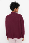 Soft-Textured Zip-Up Knit Sweater