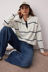 Soft-Textured Zip-Up Knit Sweater
