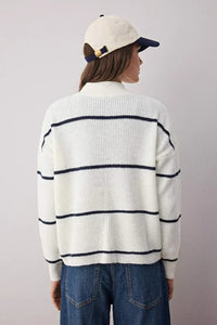 Soft-Textured Zip-Up Knit Sweater