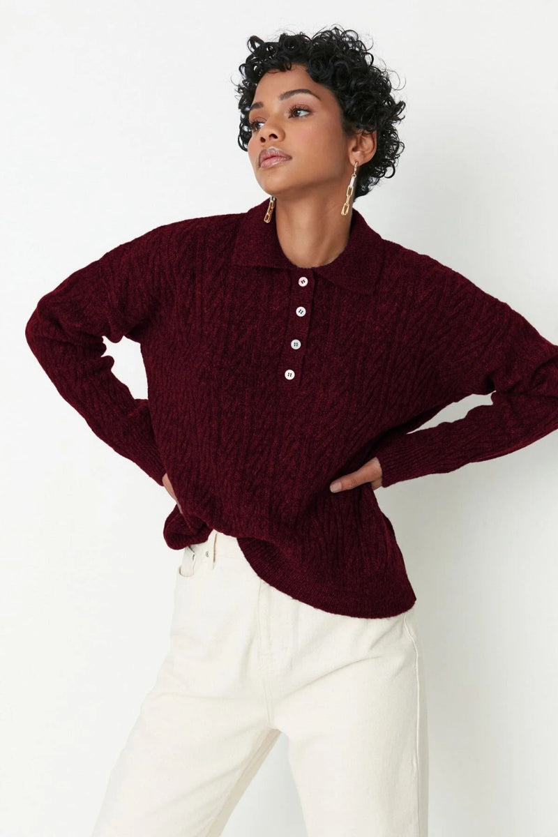 Oversized Soft-Textured Knit Sweater