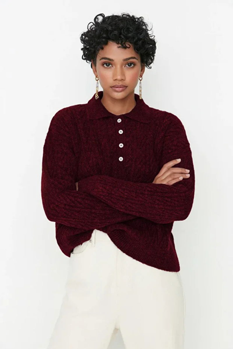 Oversized Soft-Textured Knit Sweater