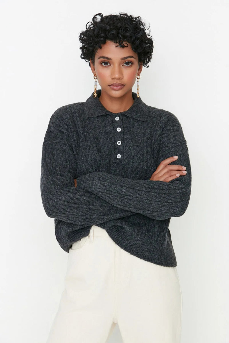 Oversized Soft-Textured Knit Sweater