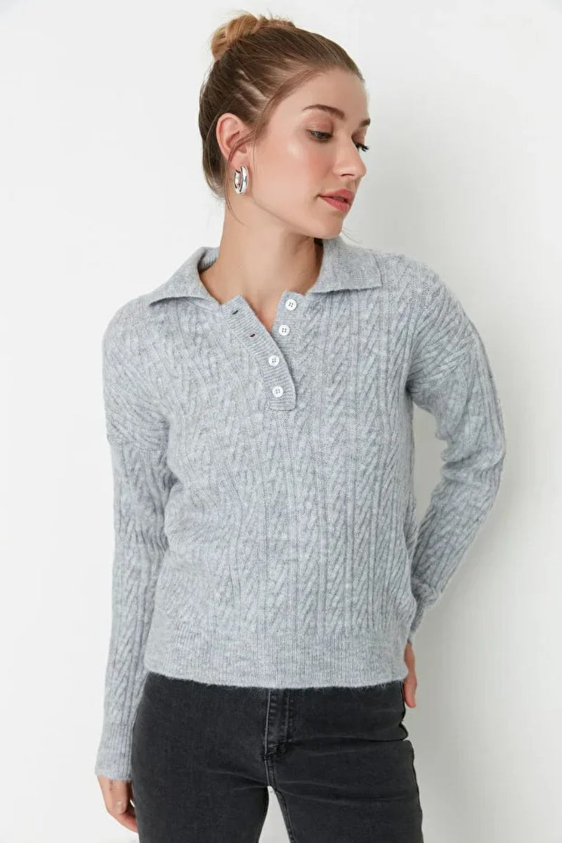 Oversized Soft-Textured Knit Sweater