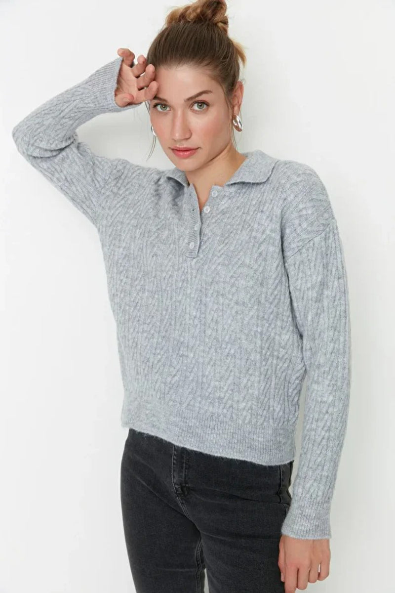 Oversized Soft-Textured Knit Sweater