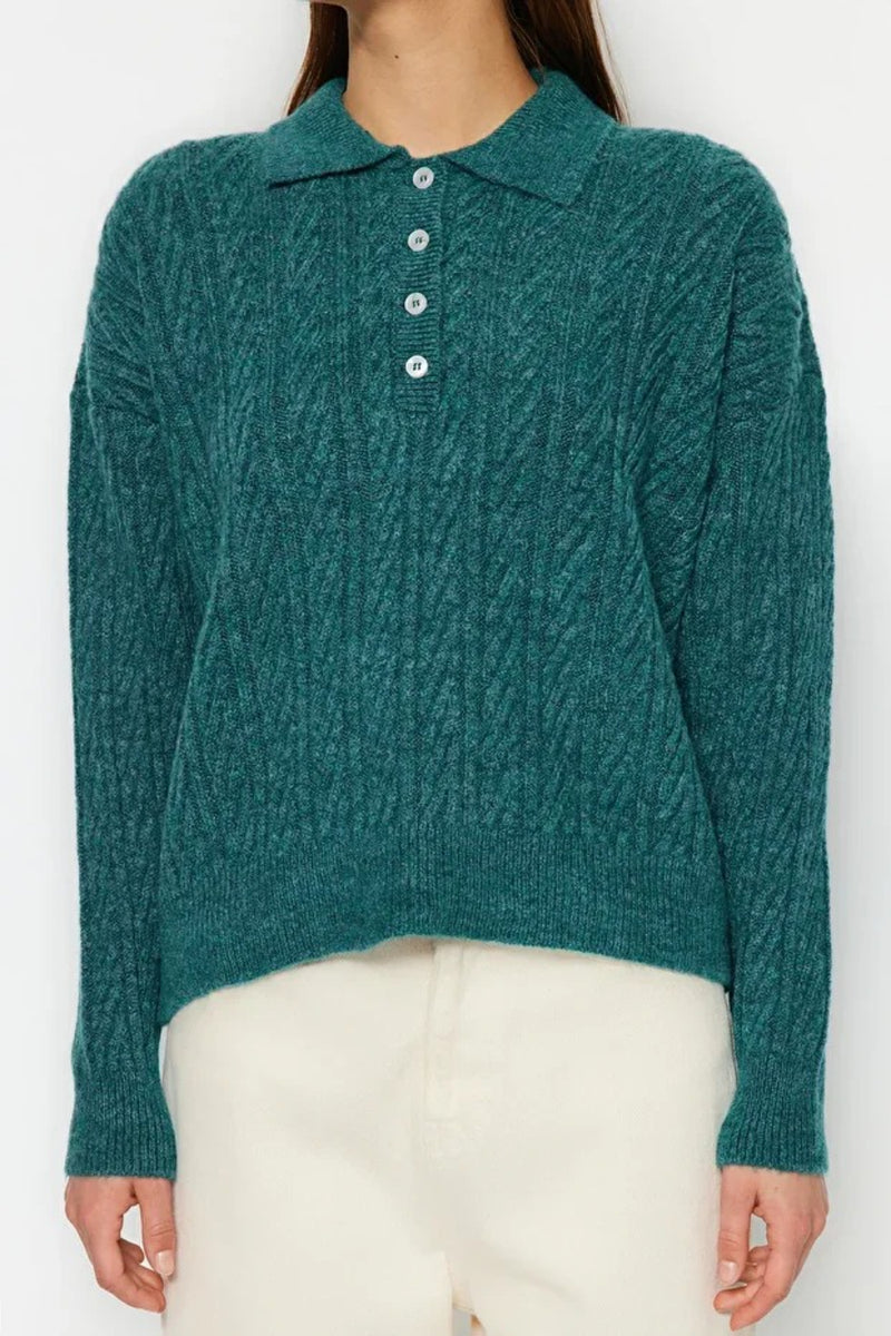 Oversized Soft-Textured Knit Sweater