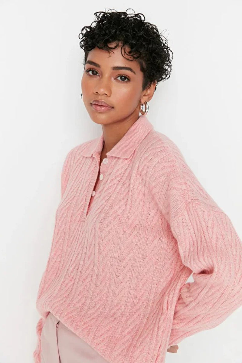 Oversized Soft-Textured Knit Sweater